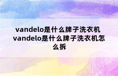 vandelo是什么牌子洗衣机 vandelo是什么牌子洗衣机怎么拆